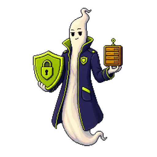 Hantu Galah security specialist holding a shield
